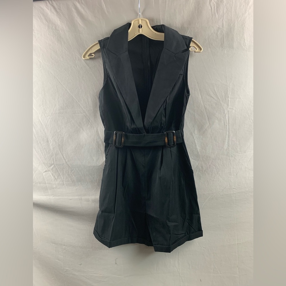 LAST ONE 🔥 Black French Lapel Neck Romper With Pockets - Picture 6 of 6